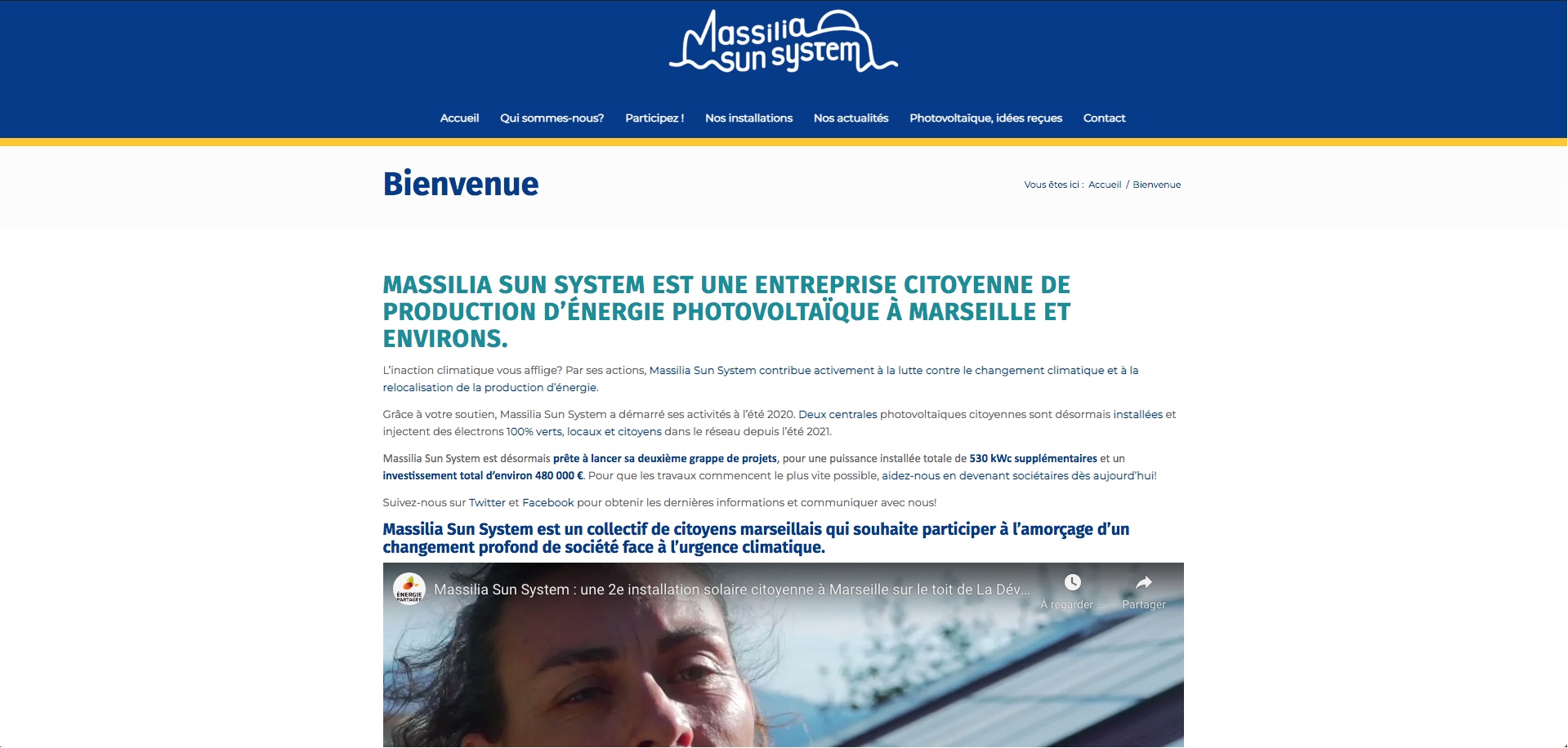 refonte site web Massilia sun system